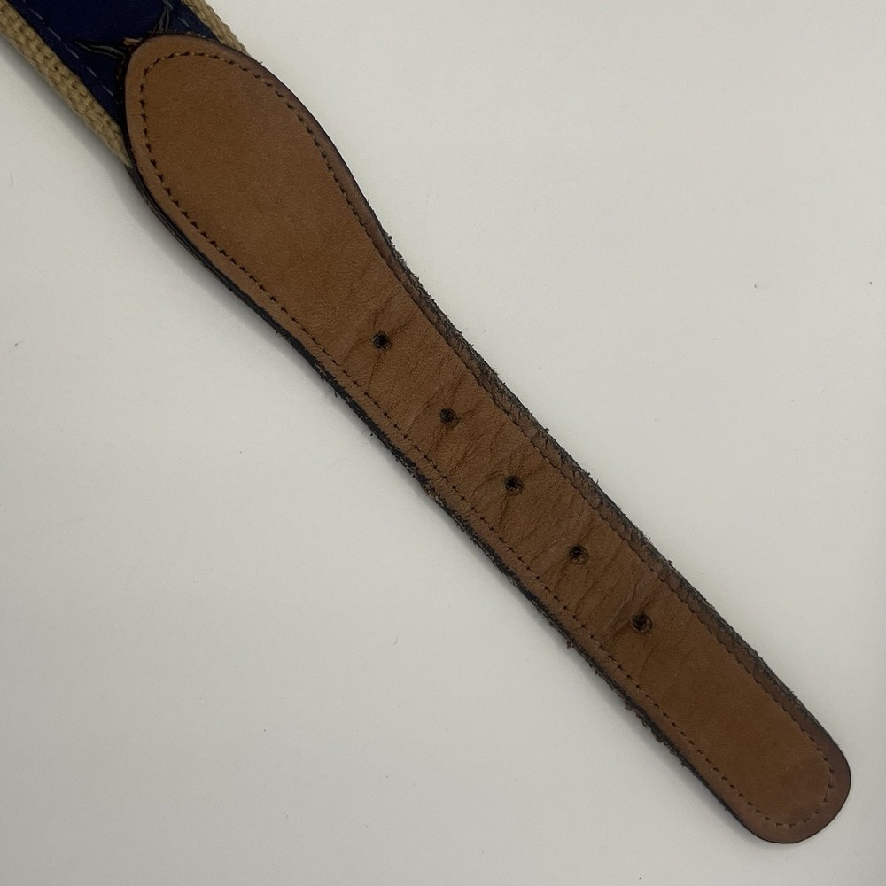 World Wide Sportsman Navy Blue Fishing Belt SZ 32 Solid Brass Buckle Made In USA - Picture 10 of 14